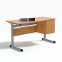 Lehrertisch, 130x65 cm (B/T), 76 cm hoch, Platte: Melamin, ABS-Kante, 